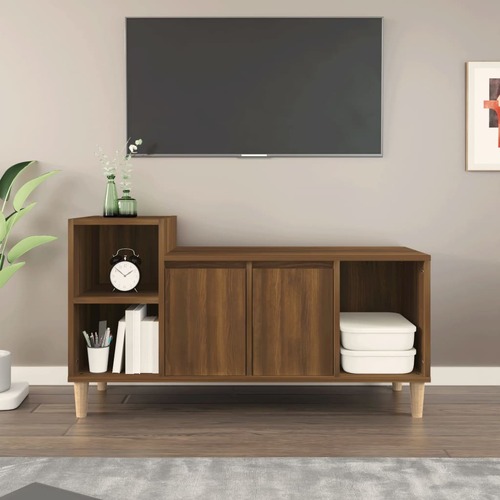 TV Cabinet Brown Oak 100x35x55 cm Engineered Wood