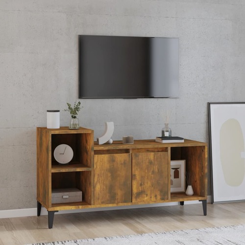 TV Cabinet Smoked Oak 100x35x55 cm Engineered Wood
