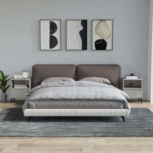 Bedside Cabinets 2 pcs Concrete Grey 40x35x50 cm