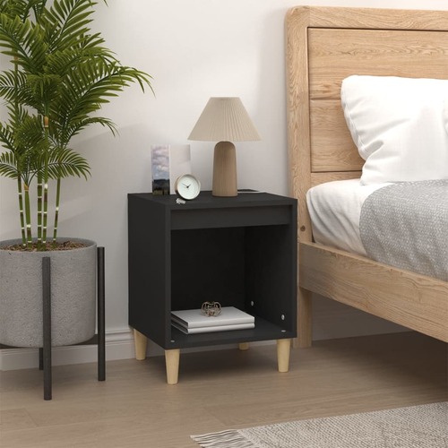 Bedside Cabinet Black 40x35x50 cm Engineered Wood