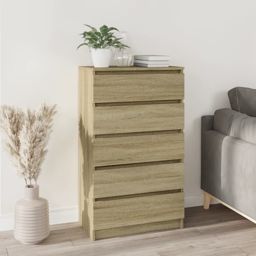 Drawer Cabinet Sonoma Oak 60x36x103 cm Engineered Wood