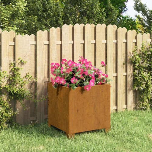 Planter with Legs Rusty 30x30x30 cm Corten Steel