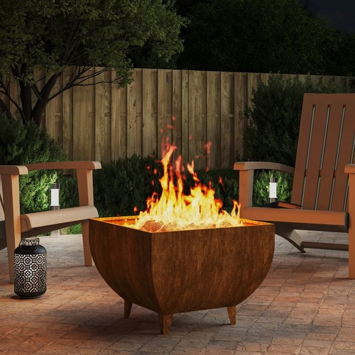 Fire Pit 50x50x37 cm Corten Steel