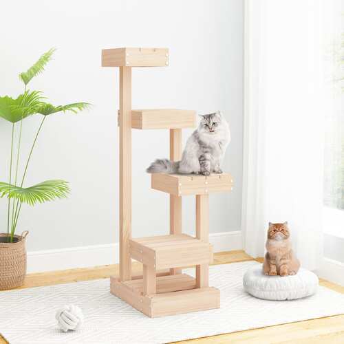 Cat Tree 45.5x49x103 cm Solid Wood Pine