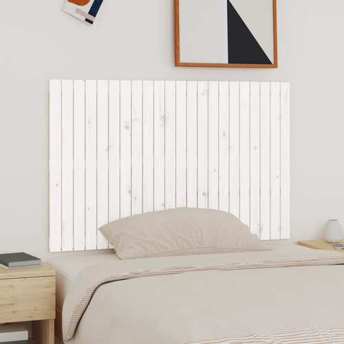 Wall Headboard White 140x3x90 cm Solid Wood Pine