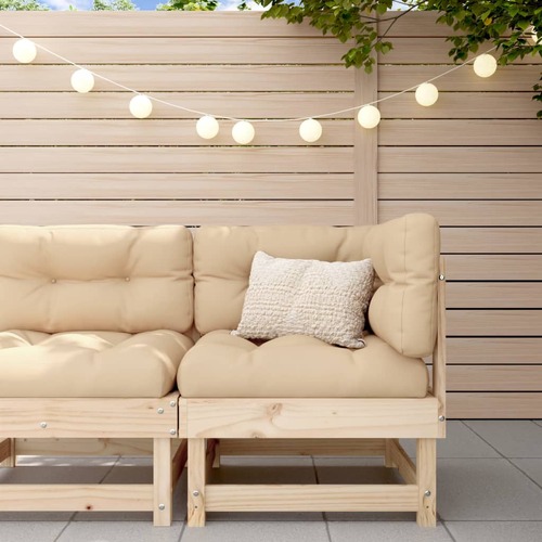 Corner Sofa with Cushions Solid Wood Pine