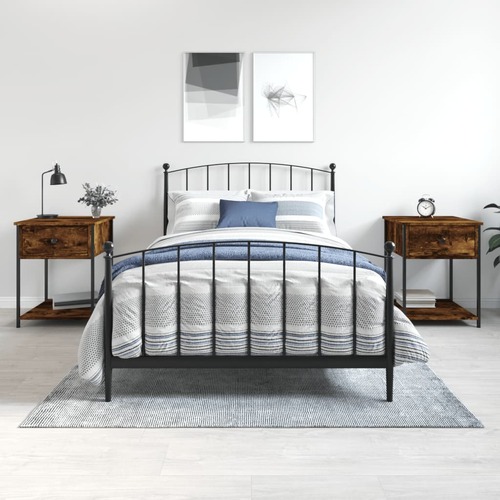Bedside Tables 2 pcs Smoked Oak 44x45x58 cm Engineered Wood