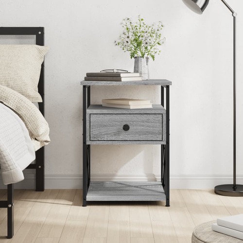 Bedside Cabinet Grey Sonoma 40x42x55 cm Engineered Wood
