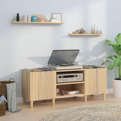 Record Cabinet Sonoma Oak 121x38x48 cm Engineered Wood