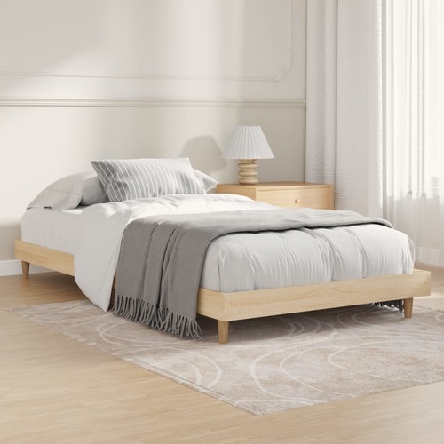 Bed Frame Sonoma Oak 92x187 cm Single Size Engineered Wood