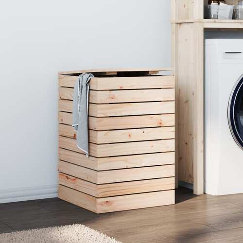 Laundry Basket 44x44x66 cm Solid Wood Pine