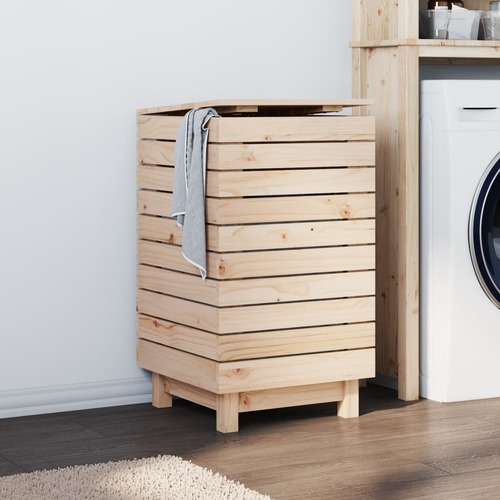 Laundry Basket 44x44x76 cm Solid Wood Pine