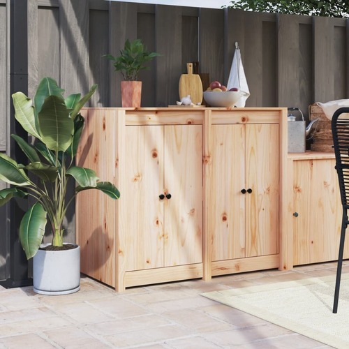 Outdoor Kitchen Doors 2 pcs 50x9x82 cm Solid Wood Pine