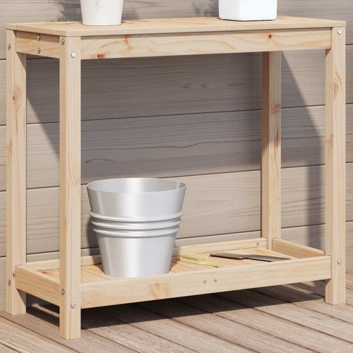 Potting Table with Shelf 82.5x35x75 cm Solid Wood Pine