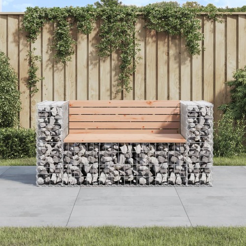 Garden Bench Gabion Design 143x71x65.5 cm Solid Wood Douglas