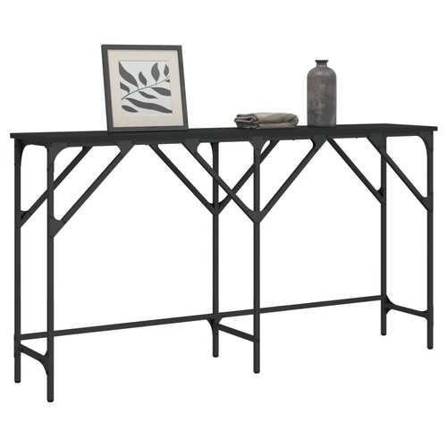 Console Table Black 140x29x75 cm Engineered Wood