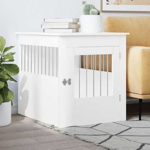 Dog Crate Furniture White 64.5x80x71 cm Engineered Wood