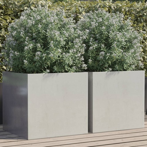 Planters 2 pcs Silver 49x47x46 cm Stainless Steel