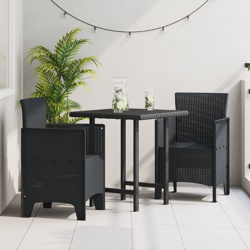 Garden Chairs 2 pcs Anthracite Poly Rattan