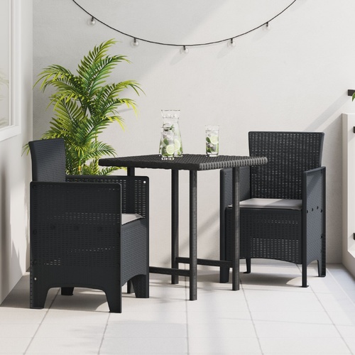 Garden Chair 2 pcs Anthracite 53 x 49 x 85 cm PP