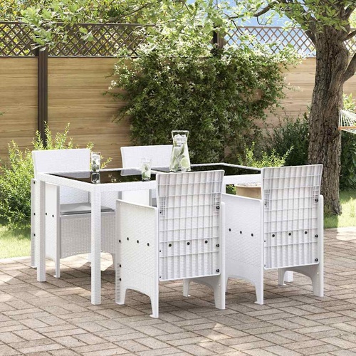 Garden Chairs with Cushions 4 pcs White 53 x 49 x 85 cm Plastic
