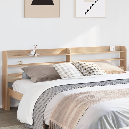 Headboard with Shelves 180 cm Solid Wood Pine