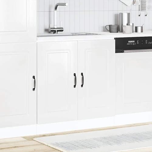 Sink Base Cabinet "Kalmar" High Gloss White 80x46x81,5 cm Engineered Wood