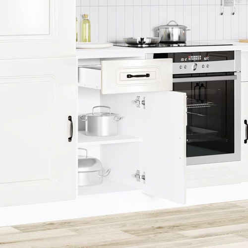 Kitchen Base Cabinet "Kalmar" High Gloss White Engineered Wood