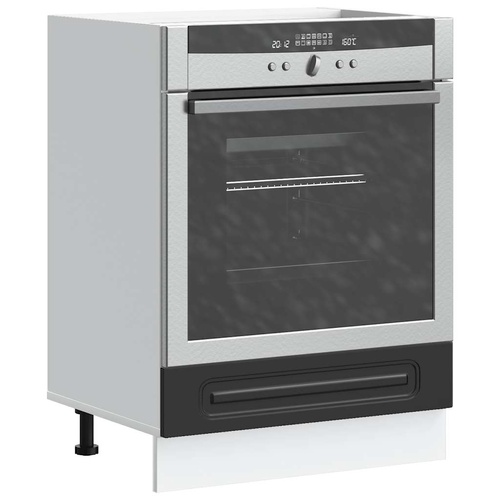 Oven Cabinet "Kalmar" Black Engineered Wood