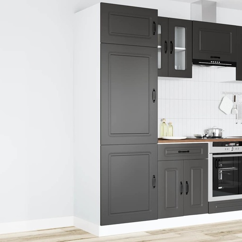 Kitchen Cupboard "Kalmar" Black Engineered Wood