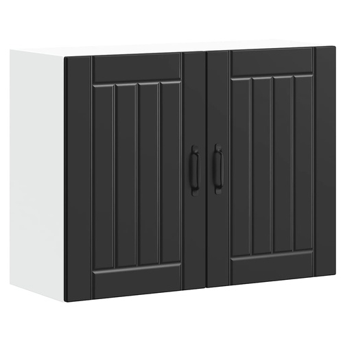 Kitchen Wall Cabinet "Lucca" Black Engineered Wood