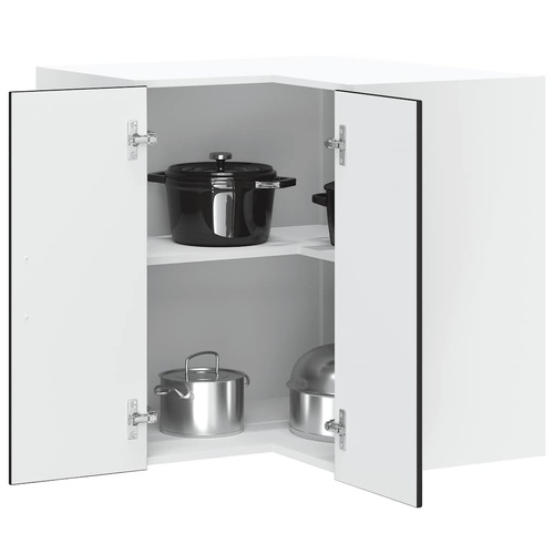 Kitchen Wall Corner Cabinet "Lucca" Black Engineered Wood
