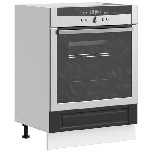 Oven Cabinet "Porto" Black Engineered Wood