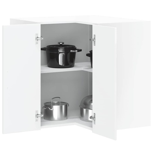 Kitchen Wall Corner Cabinet "Porto" High Gloss White Engineered Wood