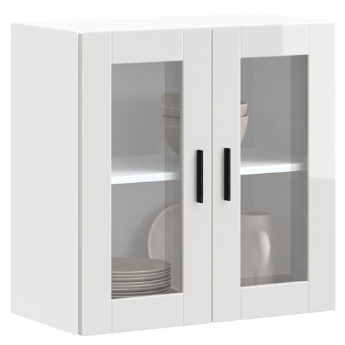 Kitchen Wall Cabinet with Glass Door "Porto" High Gloss White