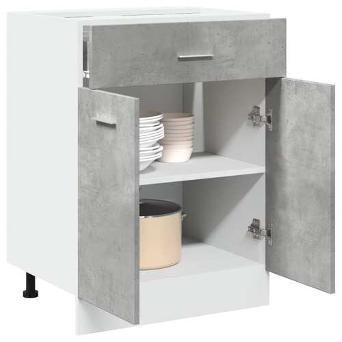 Drawer Bottom Cabinet Lyon Concrete Grey 60x46x81.5 cm Engineered Wood