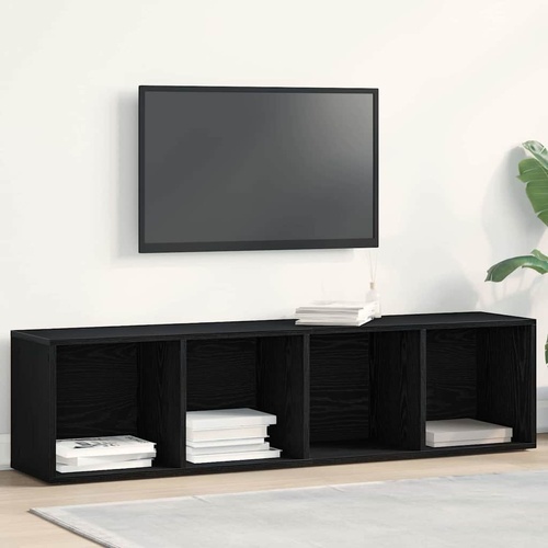 Book Cabinet Black Oak 36 x 30 x 143 cm Engineered Wood