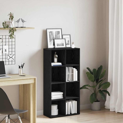 Bookcase Black Oak 66x30x130 cm Engineered Wood