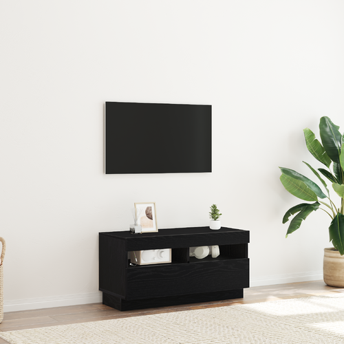 TV Cabinet Black Oak 80 x 35 x 40 cm Engineered Wood