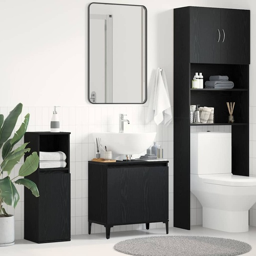 Bathroom Sink Cabinet Black Oak 58 x 33 x 60 cm Engineered Wood