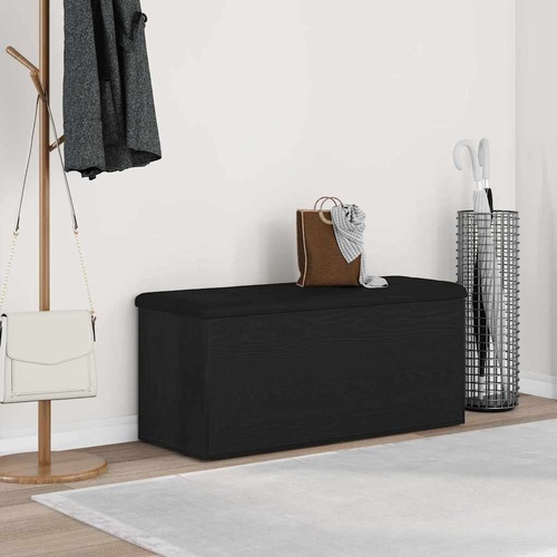 Storage Bench Black oak 102 x 42 x 45 cm Engineered Wood