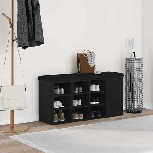 Shoe Bench with Drawer Black 100 x 30 x 48 cm Engineered wood
