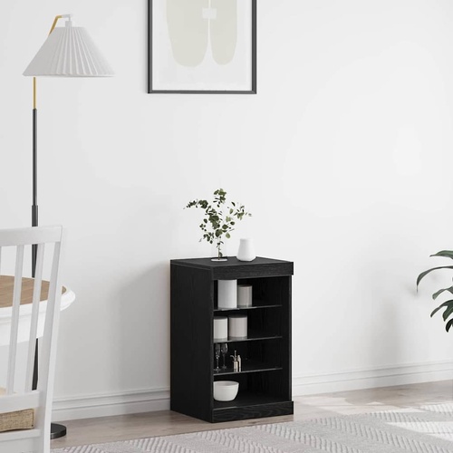 LED Sideboard Black Oak 41 x 37 x 67 cm Engineered Wood