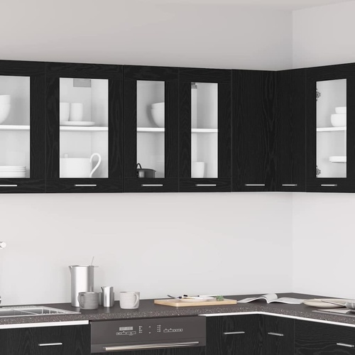 Hanging Cabinet Black Oak 60 x 31 x 60 cm Engineered Wood