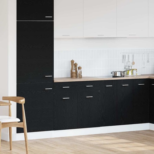 Cabinet with Drawer Black oak 80 x 46 x 81.5 cm Engineered wood