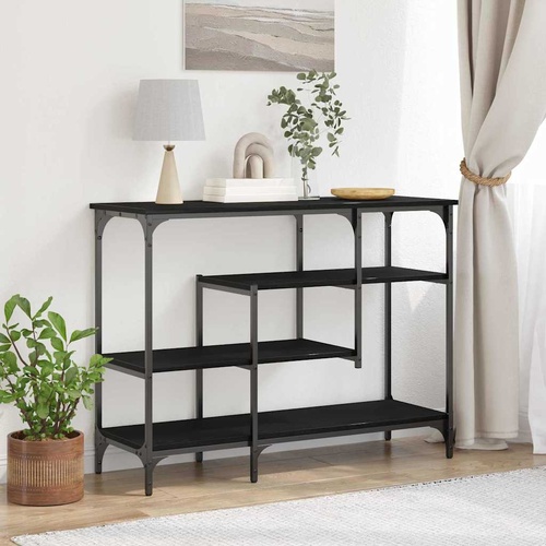 Console Table with Shelf Black oak 100 x 35 x 75 cm