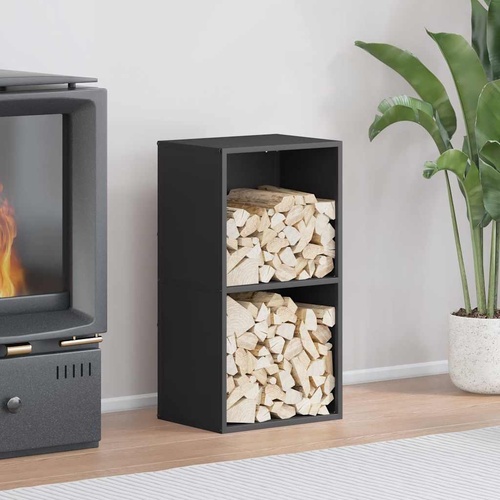 Firewood Rack Black 40x30x75 cm Cold-rolled steel