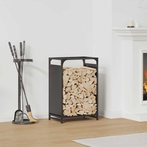 Firewood Rack Black 44x28x65 cm Cold-rolled steel