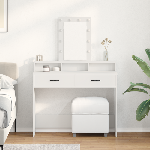 Dressing Table White 100 x 41 x 140 cm Engineered Wood