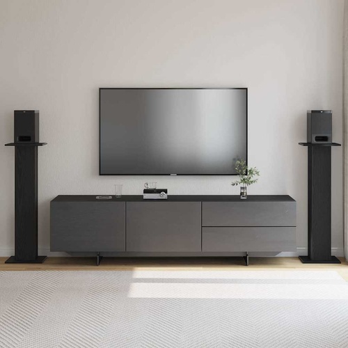 Speaker Stands 2 pcs Black oak 30 x 30 x 95 cm Engineered wood